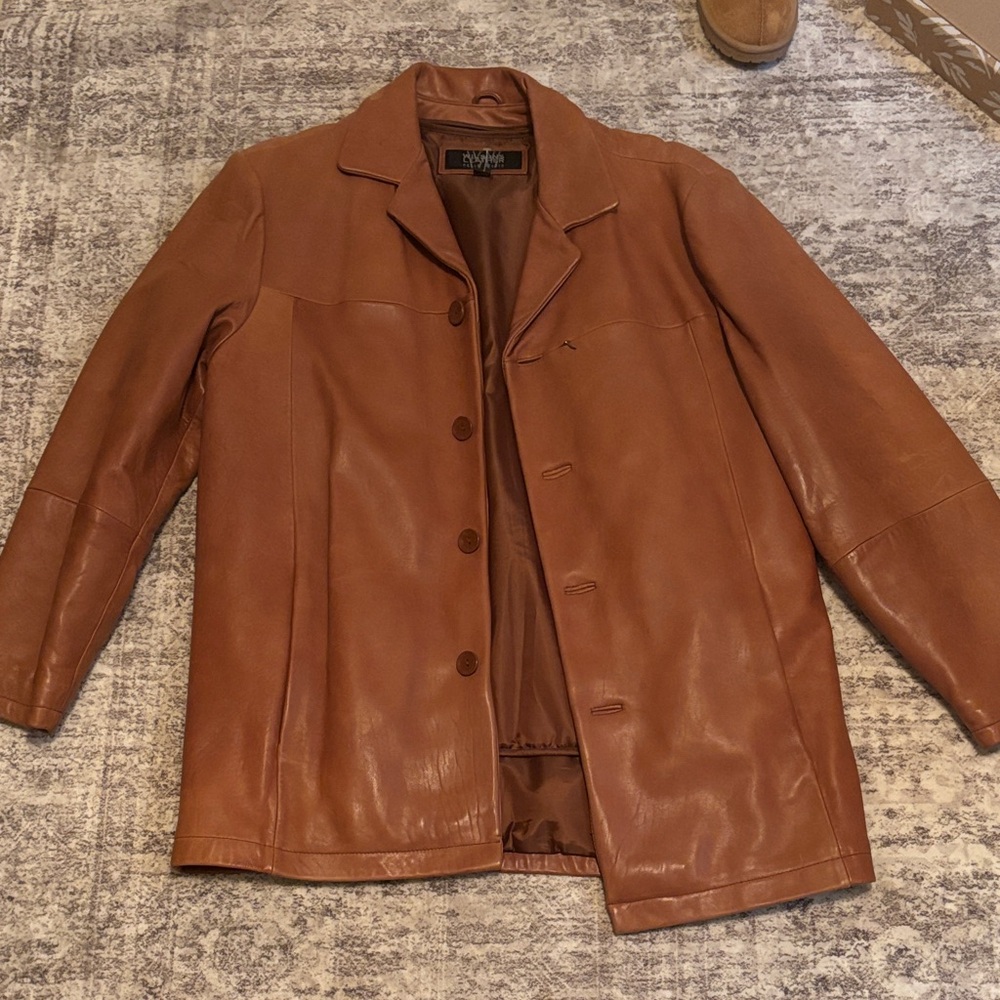 Wilsons Leather Tan Trench Coat